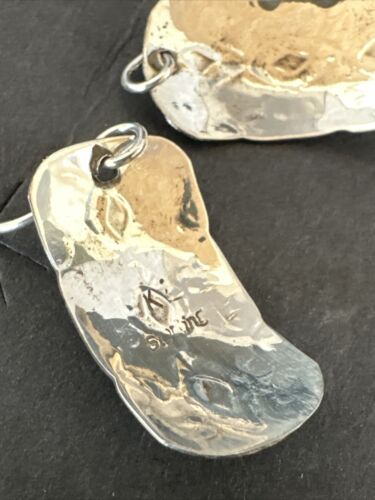 Navajo Sterling Silver Stamped Earrings | Authentic Native American Handmade | 15939