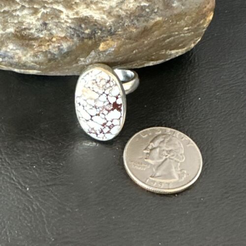 Men's and Women's Wild Horse Turquoise Ring | Navajo Sterling Silver | Sz 7 | 17278