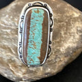 Navajo Blue Turquoise #8 Ring | Sterling Silver | Sz 10.5 | Authentic Native American Handmade | 16476