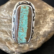 Navajo Blue Turquoise #8 Ring | Sterling Silver | Sz 10.5 | Authentic Native American Handmade | 16476