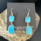 Navajo Blue Kingman Turquoise Dangle Earrings | Sterling Silver | Authentic Native American Handmade | 15111