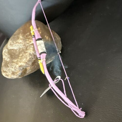 Navajo Multi-Color Leather Bow Car Charm Dangle | 6.5" | Authentic Native American Handmade | 8888 - Masha USA