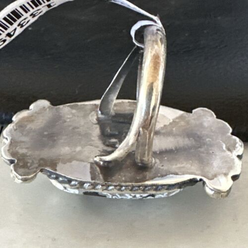 Men's Women's White Buffalo Turquoise Ring | Navajo Sterling Silver | Sz 9 | 13349