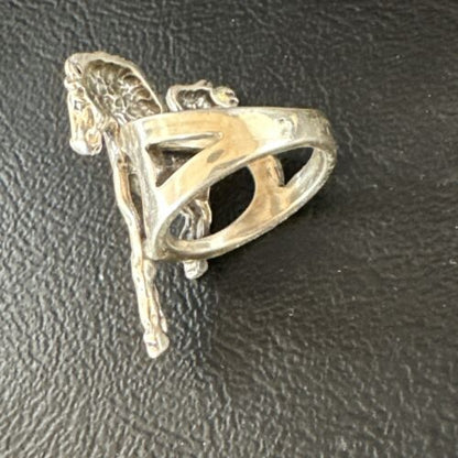Navajo Pinky Horse Ring | Sterling Silver | Sz 4.5 | Authentic Native American Handmade | 15385