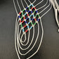Crisscross Multicolor Heishi Liquid Sterling Silver Necklace | 5 Strand | 22" | 15885
