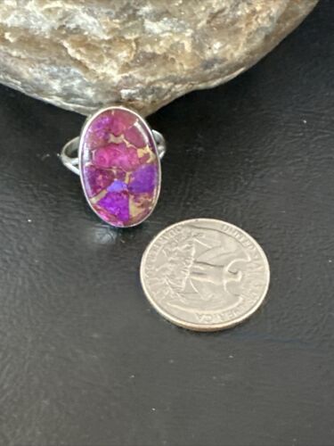 Southwestern Navajo Purple Mojave Turquoise Ring | Sterling Silver | Sz 10 | 15606