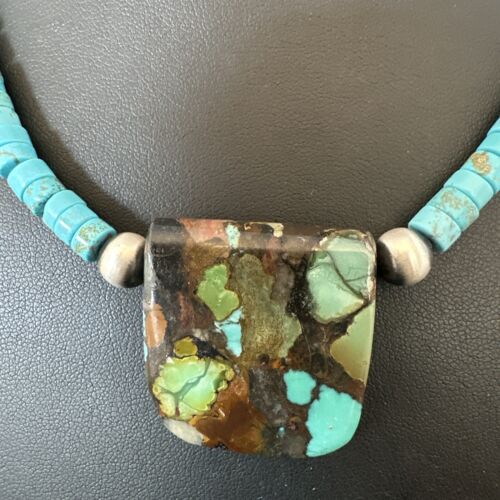 Navajo SpiderWeb Turquoise Heishi Pearls Necklace | Sterling Silver | 20" | 17033