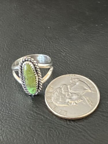 Navajo Green Gaspeite Ring | Sterling Silver | Sz 6.5 | Authentic Native American Handmade | 16402