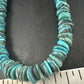 Navajo Blue Turquoise Bead Necklace | Sterling Silver | Graduated |  8mm | Authentic Native American | 19" | 17582