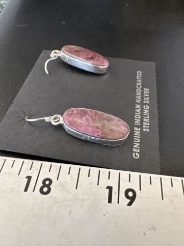 Purple Mojave Turquoise Dangle Earrings | Sterling Silver | Authentic Native American Handmade | 15785