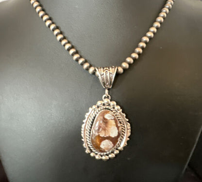 Navajo Wild Horse Necklace Pendant | Sterling Silver | Authentic Native American Handmade | 16754