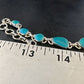 Navajo Blue Turquoise Link Bracelet | Sterling Silver | 8" | Authentic Native American Handmade | 15473