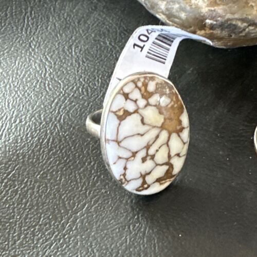 Men's and Women's Wild Horse Turquoise Ring | Navajo Sterling Silver | Sz 8.5 | 10494
