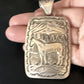 Navajo Stamped Horse Pendant Necklace | Sterling Silver | 2.5" | Authentic Native American Handmade | 15171