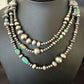 Navajo Pearls Royston Turquoise Necklace | Sterling Silver | Mixed Beads | 48" | 15990