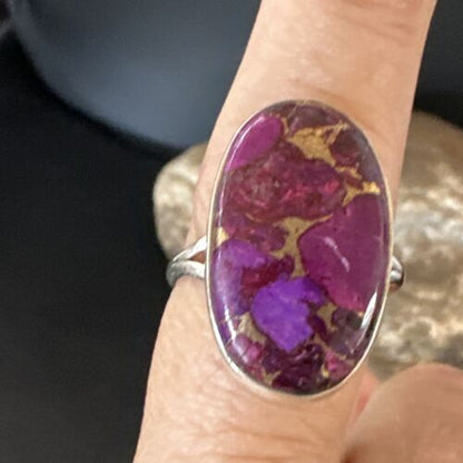Southwestern Navajo Purple Mojave Turquoise Ring | Sterling Silver | Sz 10 | 15778