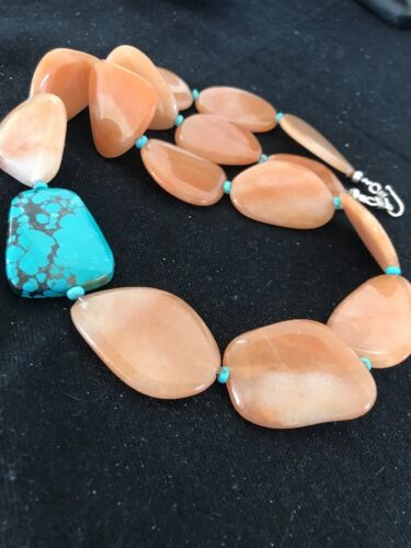 Navajo Spiderweb Turquoise Agate Pendant Necklace | Sterling Silver | 23" | Authentic Native American Handmade | 3112