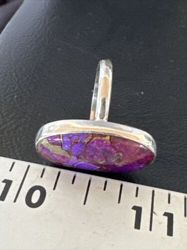 Southwestern Navajo Purple Mojave Turquoise Ring | Sterling Silver | Sz 8 | 15603