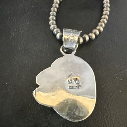 Navajo Pearls Purple Sugilite Pendant Necklace | Sterling Silver Beads | Authentic Native American Handmade | 15411