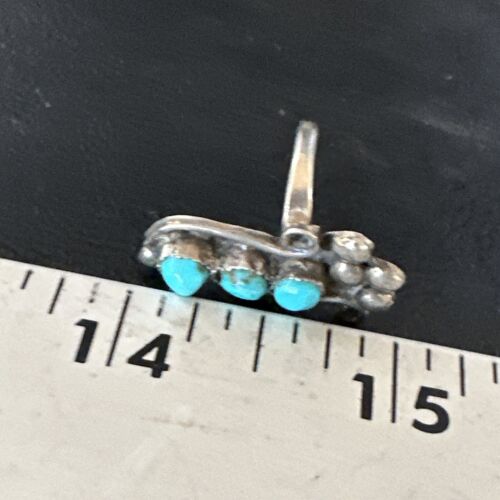 Navajo Blue Cluster Turquoise Ring | Authentic Native American Sterling Silver | Multi-Stone | Sz 3 | 15358