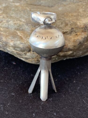 Navajo Naja Pendant | Sterling Silver | Handmade Pearls | 2.5" | Authentic Native American | 1255