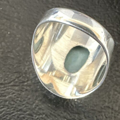Navajo Blue Larimar Ring | Sterling Silver | Sz 7 | Authentic Native American Handmade | 17664