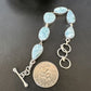 Navajo Blue Larimar Link Bracelet | Sterling Silver | 8" | Authentic Native American Handmade | 16081