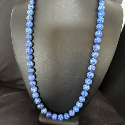 Navajo Blue Denim Lapis Graduated Necklace | Sterling Silver | Authentic Native American | 23" | 16549