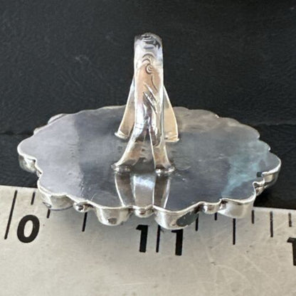 Navajo Kingman Turquoise Charoite Ring | Authentic Native American Sterling Silver | Multi-Stone | Sz 10 | 17181