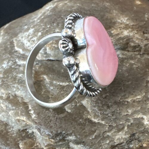 Navajo Pink Conch Heart Ring | Handmade | Sz 9.5 | 16040