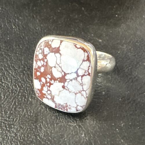 Navajo Wild Horse Turquoise Ring | Sterling Silver | Sz 7 Adjustable | Authentic Native American Handmade | 15546