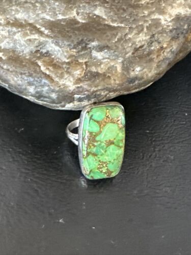 Navajo Green Mojave Turquoise Ring | Sterling Silver | Sz 6 | Authentic Native American Handmade | 15600