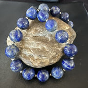 Navajo Blue Denim Lapis Necklace | Sterling Silver | 16mm | 18" | Authentic Native American Handmade | 17303