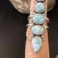 Navajo Blue Larimar Multi-Stone Ring | Authentic Native American Sterling Silver | Multi-Stone | Sz 5.5 | 15977