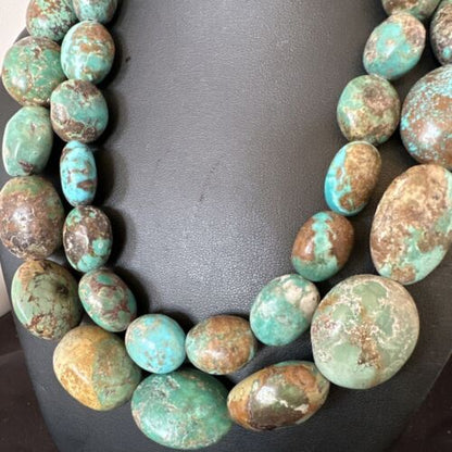 XXL Men's Chunky Spiderweb Turquoise Necklace | Navajo Sterling Silver | 21" | 16239