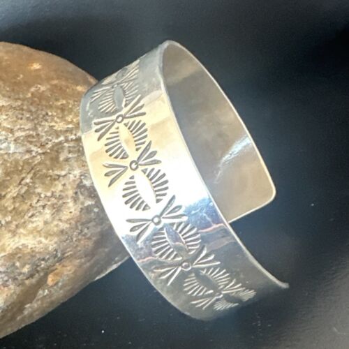 Navajo Stamped Cuff Bracelet | Sterling Silver | Authentic Native