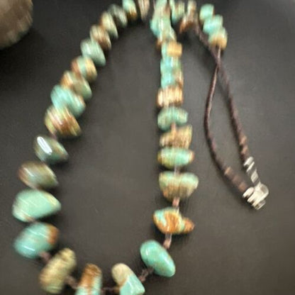 Navajo Royston Turquoise Shell Heishi Bead Necklace | Sterling Silver | 30" | 16955
