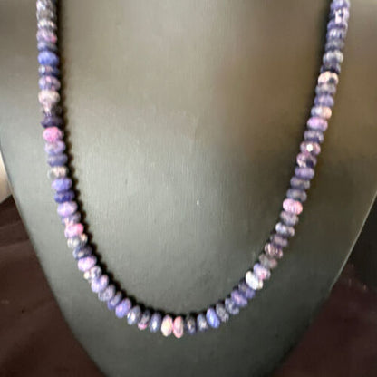 Navajo Rare Faceted Purple Sugilite Bead Necklace | Sterling Silver | 20" | Authentic Native American Handmade | 16452