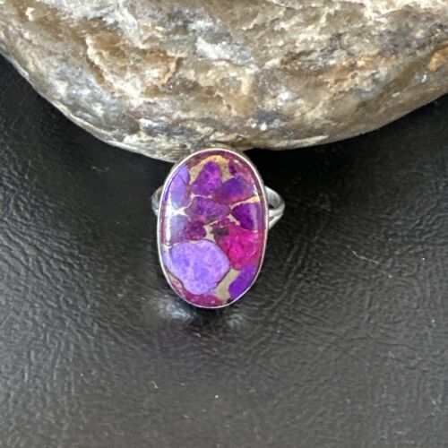 Southwestern Navajo Purple Mojave Turquoise Ring | Sterling Silver | Sz 8 | 16052 - Masha USA
