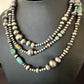Navajo Pearls Royston Turquoise Necklace | Sterling Silver | Mixed Beads | 48" | 15990