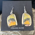 Navajo Bumblebee Jasper Earrings | Sterling Silver | Authentic Native American Handmade | 15811