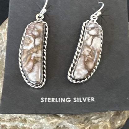 Navajo Wild Horse Turquoise Dangle Earrings | Sterling Silver | Authentic Native American Handmade | 16517