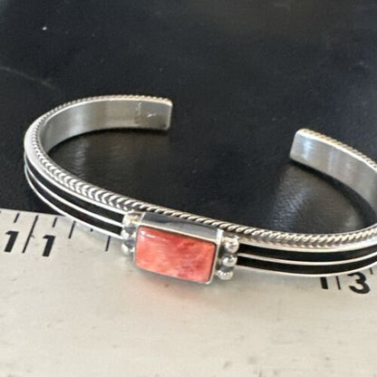 Navajo Purple Spiny Oyster Cuff Bracelet | Sterling Silver | Authentic Native American Handmade | 15160