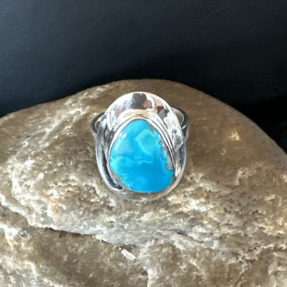 Sterling Silver Blue Kingman Turquoise Ring | Sz 7 | 17593