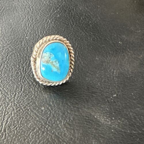 Southwestern Navajo Blue Turquoise Ring | Sterling Silver | Sz 3 | 15359