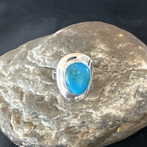 Navajo Blue Kingman Turquoise Ring | Sterling Silver | Sz 6 | Authentic Native American Handmade | 16595