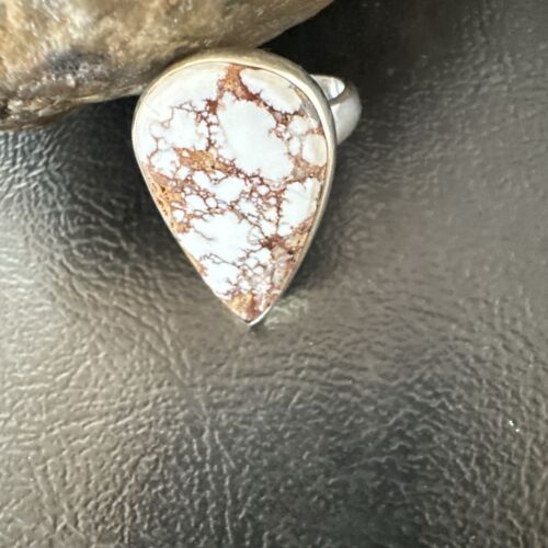 Men's & Women's Wild Horse Turquoise Ring | Navajo Sterling Silver | Sz 7 | Authentic Native American Handmade | 17364