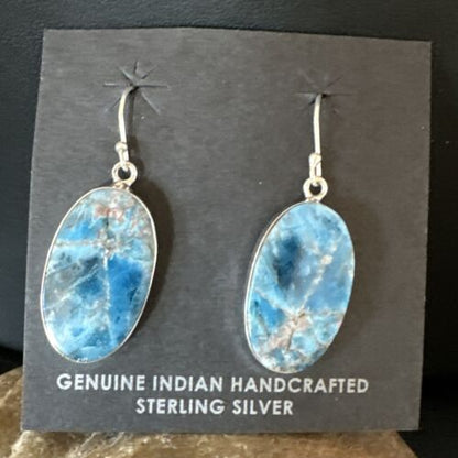 Blue Denim Lapis Dangle Earrings | Sterling Silver | 1" | 15790