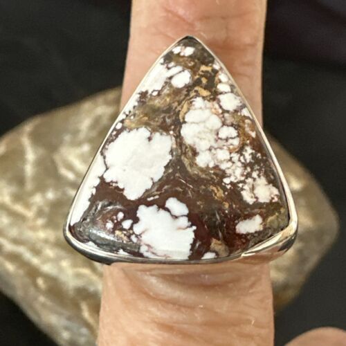 Men's & Women's Wild Horse Turquoise Ring | Navajo Sterling Silver | Sz 8 | 17352