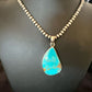 Blue Kingman Turquoise Pendant | Navajo Pearls | Sterling Silver Necklace 20" | 16999